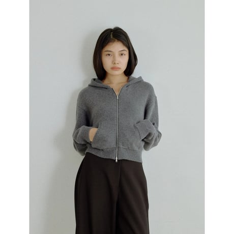【NOKCHA original】wool blend zipup hoodie/ivory,gray_nt2666