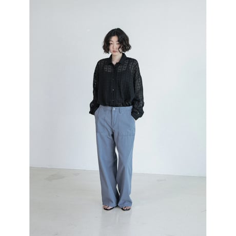 《予約販売》pattern sheer shirt/2colors_nb0402