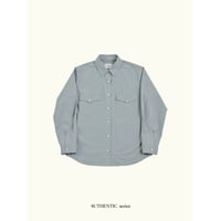 - AUTHENTIC series - western pick stitch shirt/sax blue_an0060