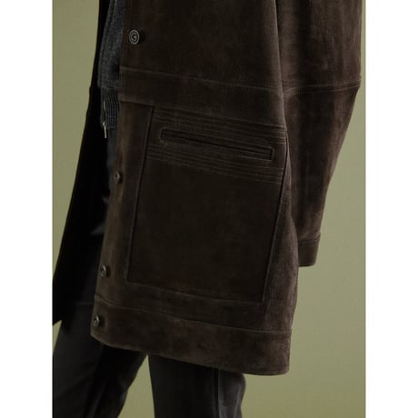 - AUTHENTIC series - real suède rich jacket/brown_an0063