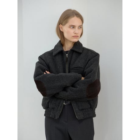 【11月16日以降順次発送商品】- AUTHENTIC series - quilting liner patch wool jacket/charcoal_an0068