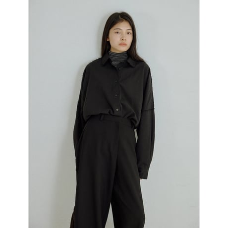 - AUTHENTIC series - vintage like over washed shirt/black_an0062