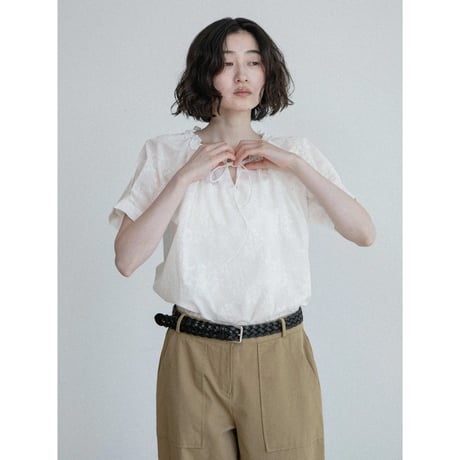 《予約販売》lacy neck accent blouse_nb0422