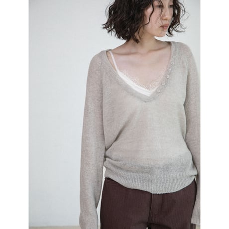《予約販売》deep v neck wool knit/2colors_nt2693