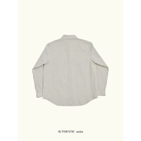 - AUTHENTIC series - western pick stitch shirt/stripe_an0059