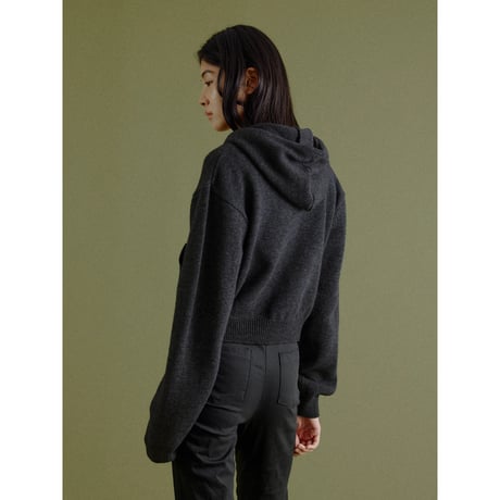 【NOKCHA original】wool blend zipup hoodie/deep brown,charcoal_nt2666