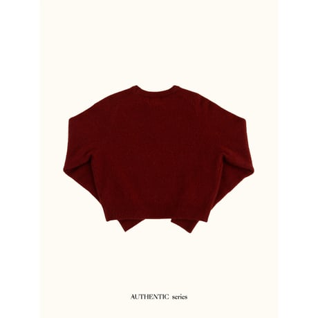- AUTHENTIC series - cashmere raccoon rich knit pullover/deep red_an0065
