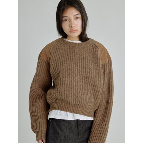- AUTHENTIC series - vintage like accent knit/melange beige_an0061