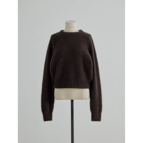 - AUTHENTIC series - cashmere raccoon rich knit pullover/deep brown_an0066