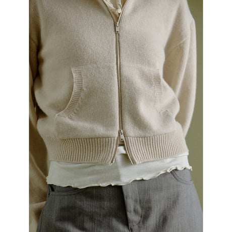 【NOKCHA original】wool blend zipup hoodie/ivory,gray_nt2666
