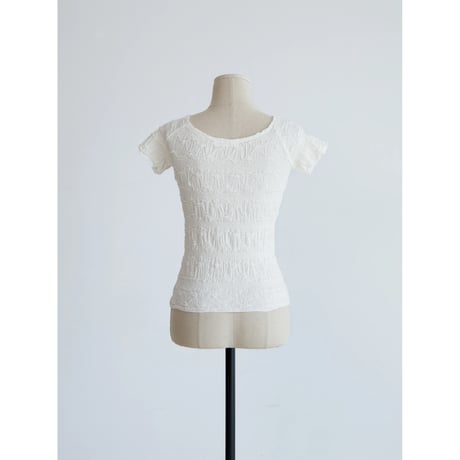 《予約販売》jacquard accent stretch tops/2colors_nt2649