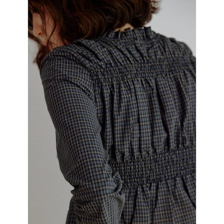 《予約販売》check gather blouse_nb0437