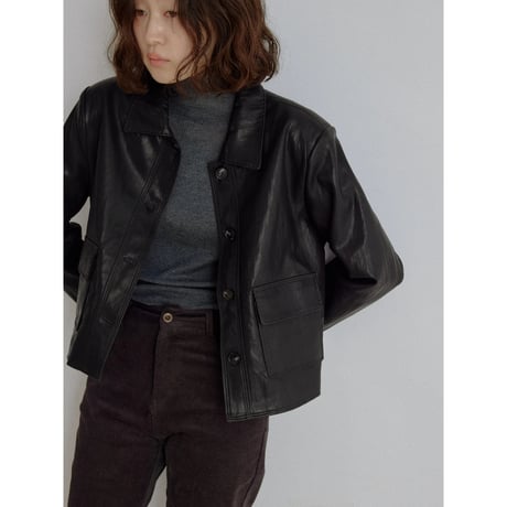 《予約販売》leather like minimal jacket/2colors_no0544