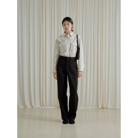 - AUTHENTIC series - western pick stitch shirt/stripe_an0059