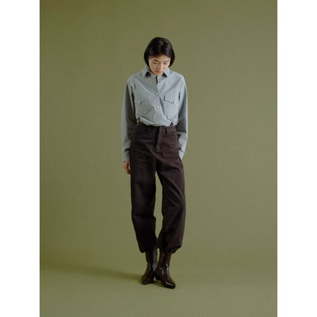 - AUTHENTIC series - western pick stitch shirt/sax blue_an0060