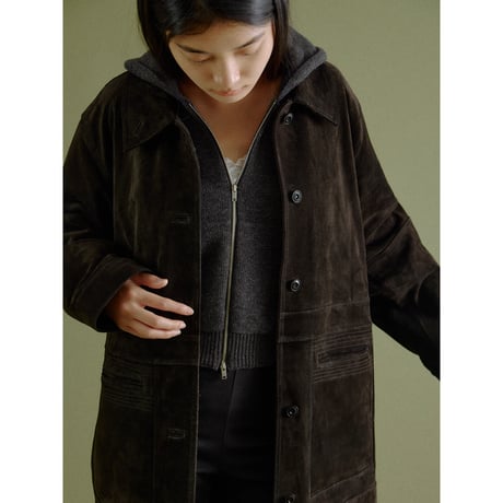 【NOKCHA original】wool blend zipup hoodie/deep brown,charcoal_nt2666