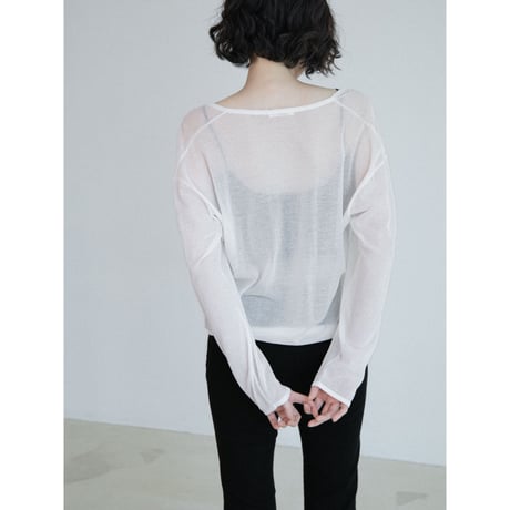 《予約販売》u neck sheer tops/3colors_nt2622