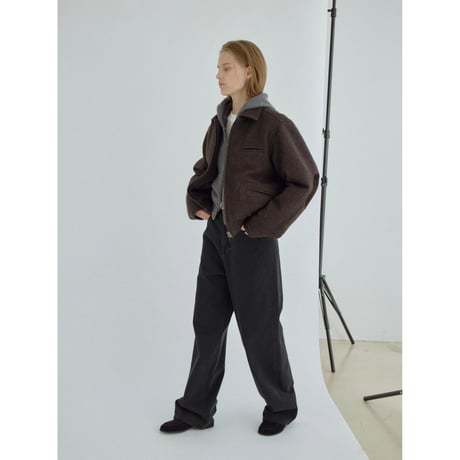 【11月16日以降順次発送商品】- AUTHENTIC series - quilting liner patch wool jacket/brown_an0067