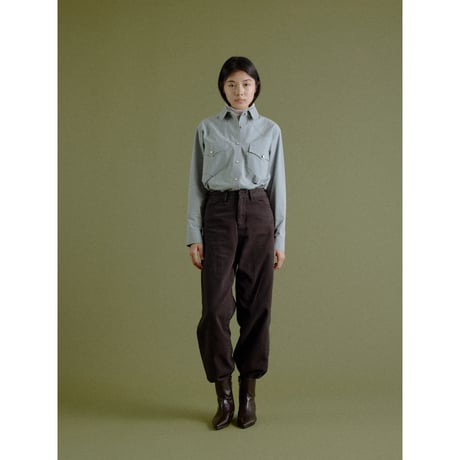 - AUTHENTIC series - western pick stitch shirt/sax blue_an0060