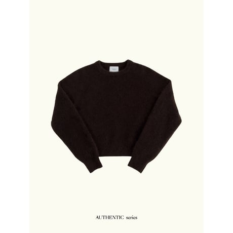 - AUTHENTIC series - cashmere raccoon rich knit pullover/deep brown_an0066