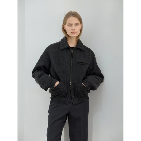 【11月16日以降順次発送商品】- AUTHENTIC series - quilting liner patch wool jacket/charcoal_an0068