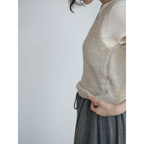《予約販売》thick linen knit vest/2colorss_nt2659
