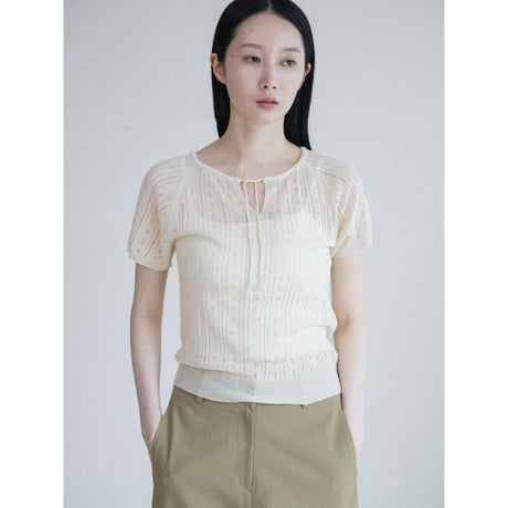 《予約販売》accent linen summer knit tops/2colors_nt2648