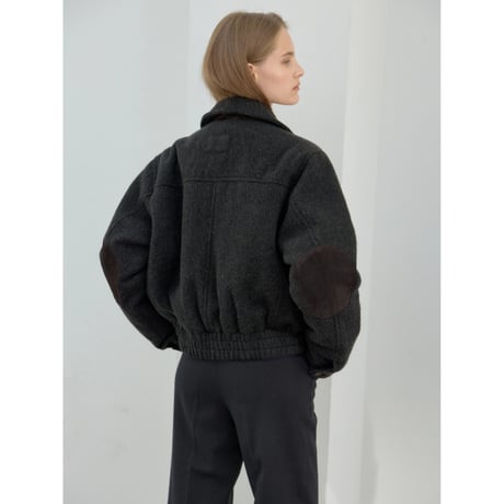 【11月16日以降順次発送商品】- AUTHENTIC series - quilting liner patch wool jacket/charcoal_an0068