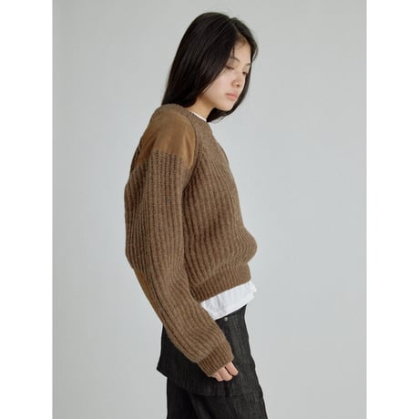 - AUTHENTIC series - vintage like accent knit/melange beige_an0061