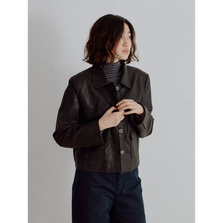 《予約販売》leather like minimal jacket/2colors_no0544