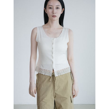 《予約販売》lace hem lib sleeveless/2colors_nt2640
