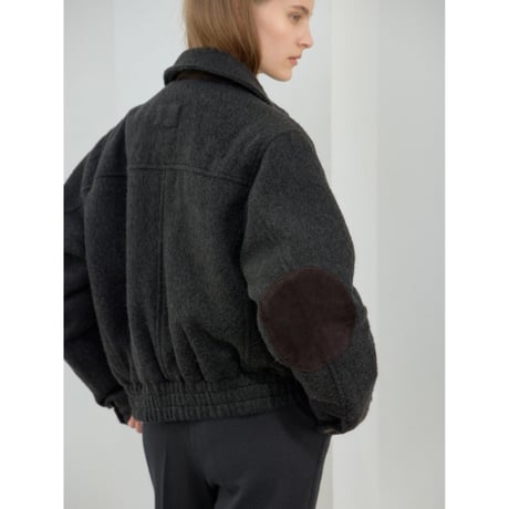 【11月16日以降順次発送商品】- AUTHENTIC series - quilting liner patch wool jacket/charcoal_an0068