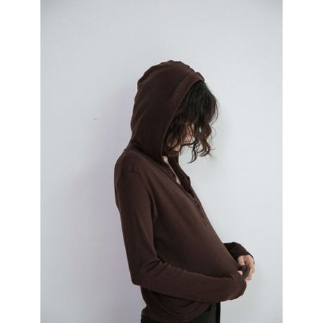 《予約販売》button fly sheer hoodie/3colors_nt2680