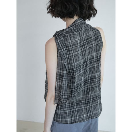 《予約販売》sheer check sleeveless/2colors_nb0400