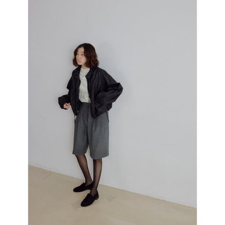 《予約販売》leather like gather blouson/2colors_no0543