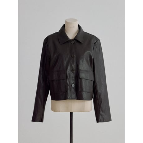 《予約販売》leather like minimal jacket/2colors_no0544
