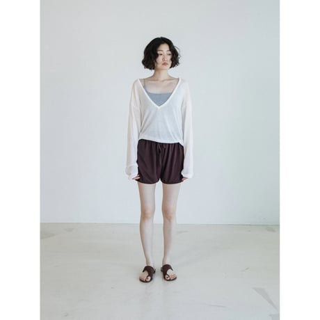 《予約販売》button accent sheer knit tops/2colors_nt2620