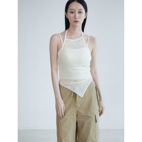 《予約販売》jacquard sheer halter neck tops/2colors_nt2632