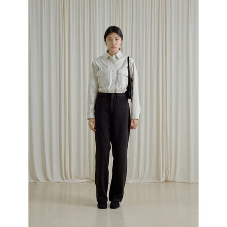 - AUTHENTIC series - western pick stitch shirt/stripe_an0059