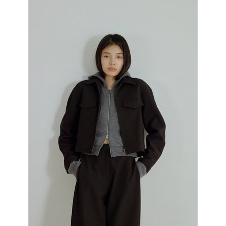 【NOKCHA original】wool blend zipup hoodie/ivory,gray_nt2666