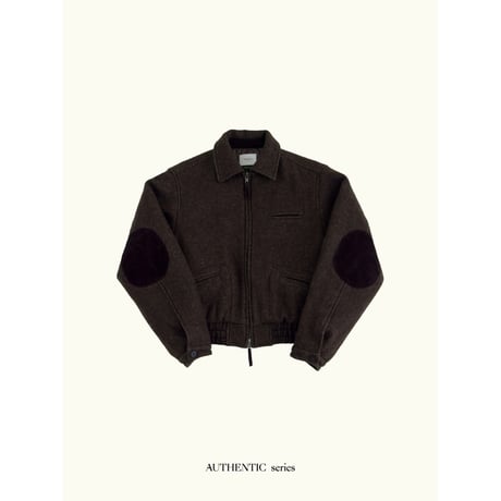 【11月16日以降順次発送商品】- AUTHENTIC series - quilting liner patch wool jacket/brown_an0067