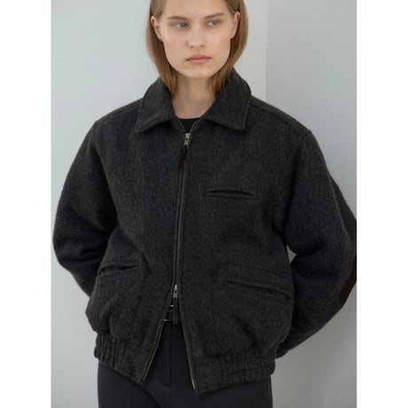 【11月16日以降順次発送商品】- AUTHENTIC series - quilting liner patch wool jacket/charcoal_an0068