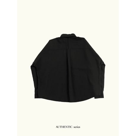 - AUTHENTIC series - vintage like over washed shirt/black_an0062