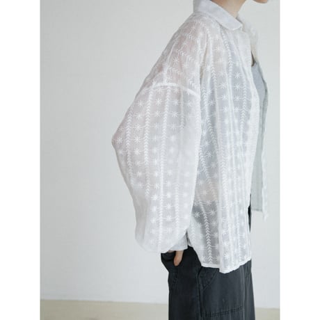 《予約販売》pattern sheer shirt/2colors_nb0402