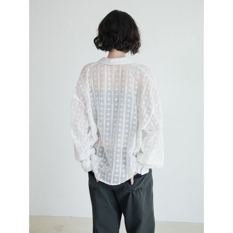 《予約販売》pattern sheer shirt/2colors_nb0402
