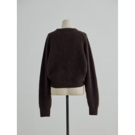 - AUTHENTIC series - cashmere raccoon rich knit pullover/deep brown_an0066
