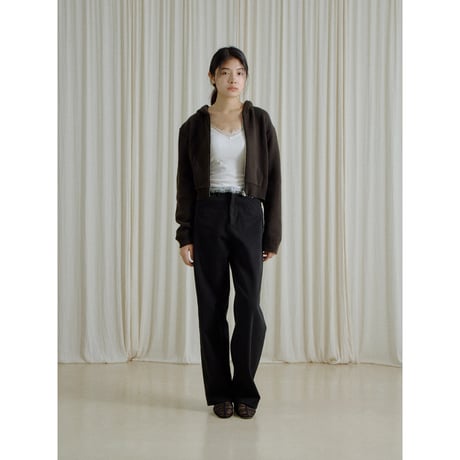 【NOKCHA original】wool blend zipup hoodie/deep brown,charcoal_nt2666