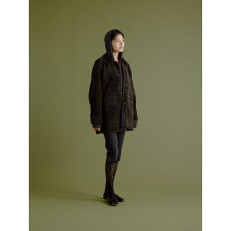 - AUTHENTIC series - real suède rich jacket/brown_an0063