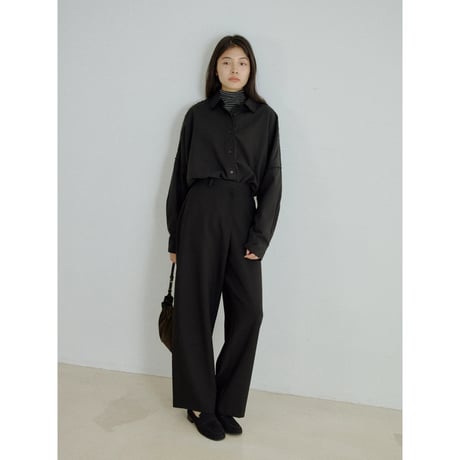 - AUTHENTIC series - vintage like over washed shirt/black_an0062