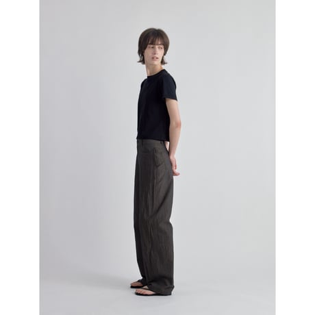 【NOKCHA original】material mannish pants/charcoal brown_np1273